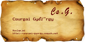 Csurgai György névjegykártya