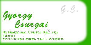 gyorgy csurgai business card